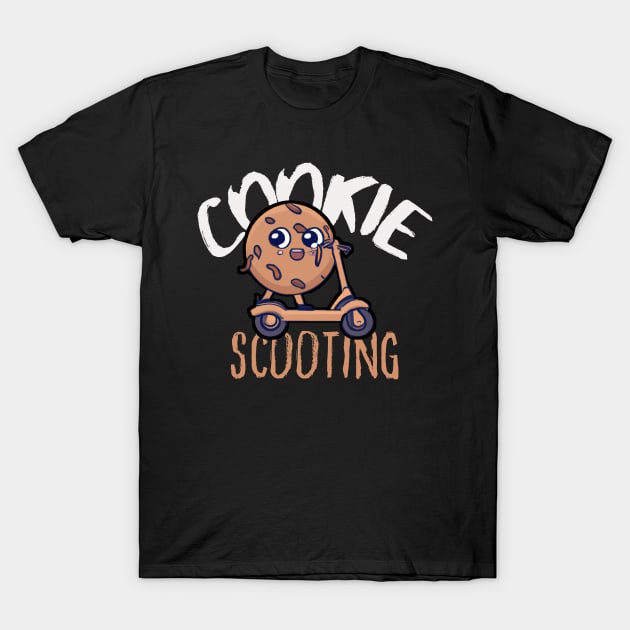 Funny E-Scooter, Cute Kawaii Cookie Driving Scooter T-Shirt by maxdax